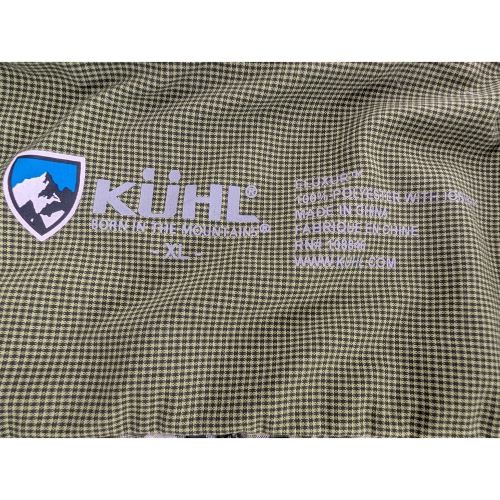 Kuhl Eluxur Men's Pearl Snap Short Sleeve Shirt - size XL - Green Plaid - Picture 11 of 16